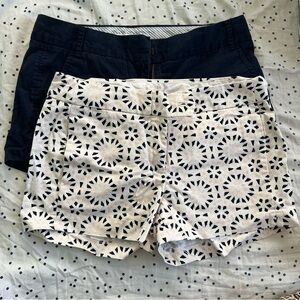 J. Crew pair of size 4 shorts Black and White Geometric and navy Women Shorts